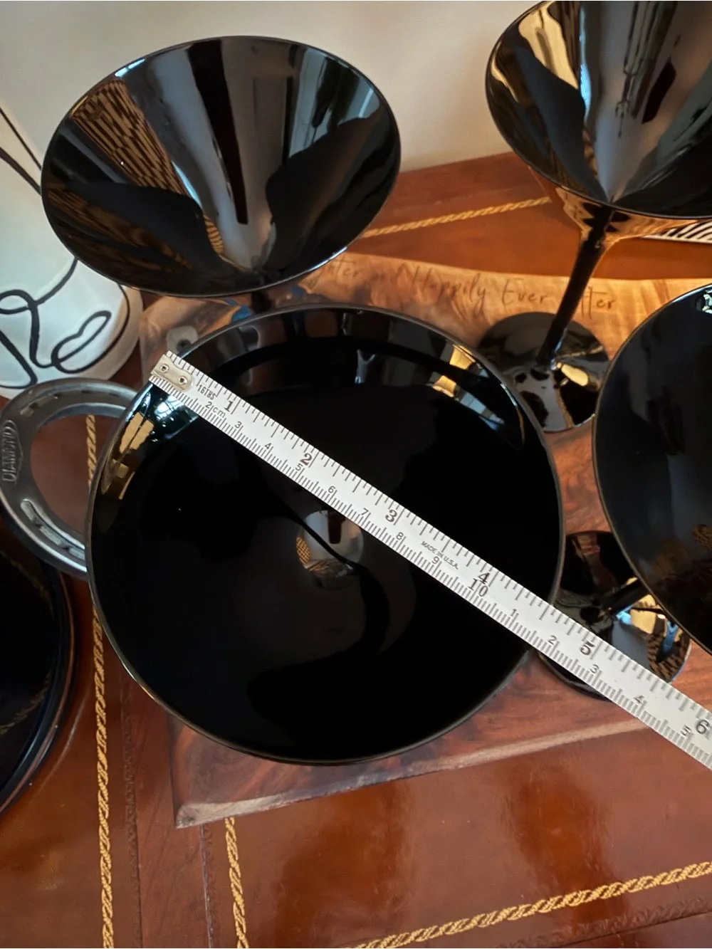 MCM Black Glass Amethyst Martini Coupes - Set of 4 (2 SOLD)
